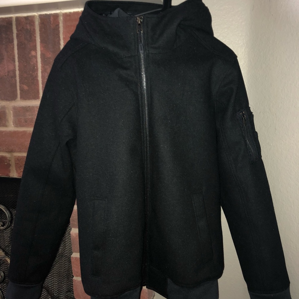 Hollister Hooded Wool-Blend Bomber Jacket